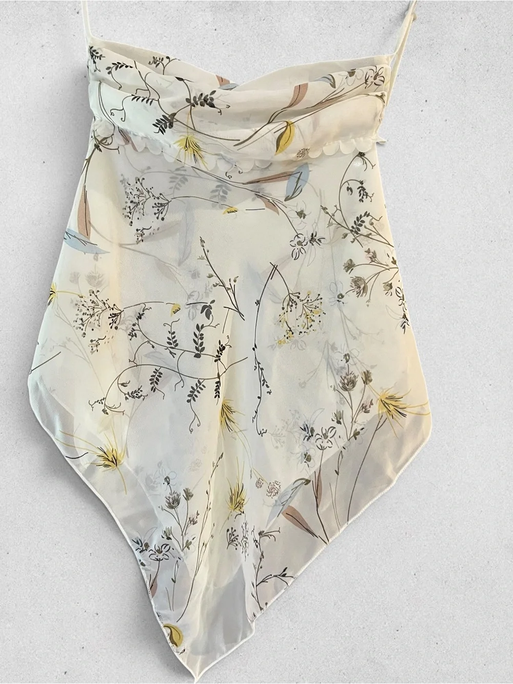 Set of 4 Sheer Leaf-Print Face Mask Scarfs
